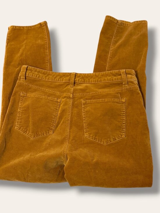 Talbots Pants - Talbots Pants Womens 10P Corduroy Straight Leg Petite Mustard Brown Classic
